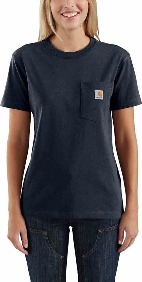 Carhartt Koszulka Carhartt WK87 Workwear Pocket S/S Navy