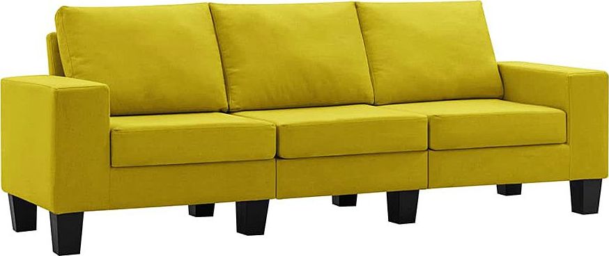 Elior Ponadczasowa trzyosobowa żółta sofa - Lurra 3Q