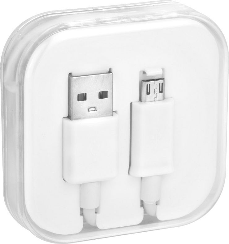 Kabel USB Partner Tele.com USB-A - microUSB 1 m Biały