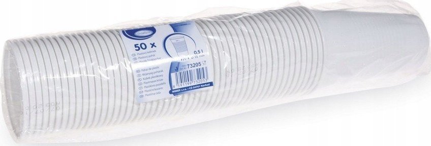 Wimex BIAŁE KUBKI PLASTIKOWE JEDNORAZOWE 500ml 50sztuk