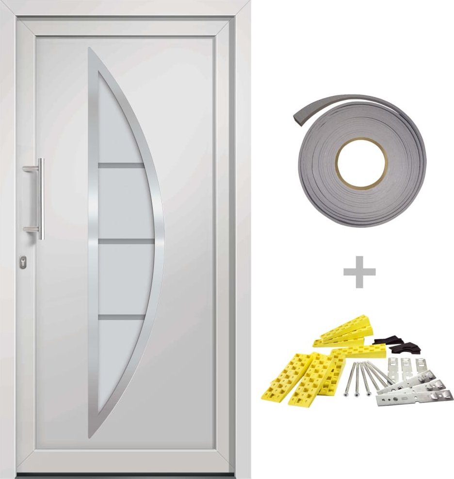 vidaXL VidaXL Drzwi wejściowe zewnętrzne, białe, 98 x 200 cm