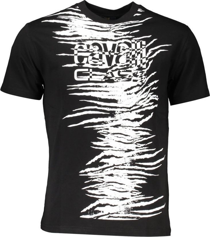 Cavalli Class CAVALLI CLASS T-SHIRT Z KRÓTKIM RĘKAWEM MĘSKI CZARNY 2XL