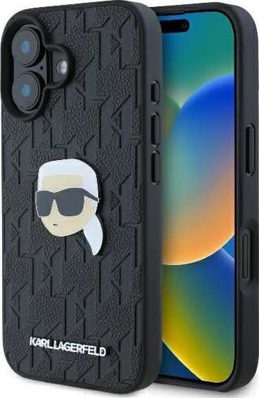 Karl Lagerfeld Karl Lagerfeld KLHCP16SPGKLKIPK iPhone 16 6.1" czarny/black hardcase Monogram Karl Head Pin