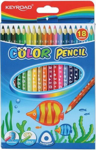 Keyroad KREDKI TRÓJKĄTNE KEYROAD 18 KOLORÓW