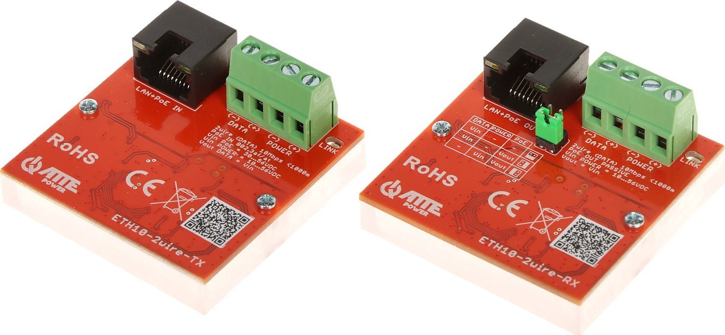Atte Zestaw konwerterów UTP / 2-WIRE DO TRANSMISJI LAN POE ETH10-2WIRE-SET KOMPLET 2 SZT ATTE