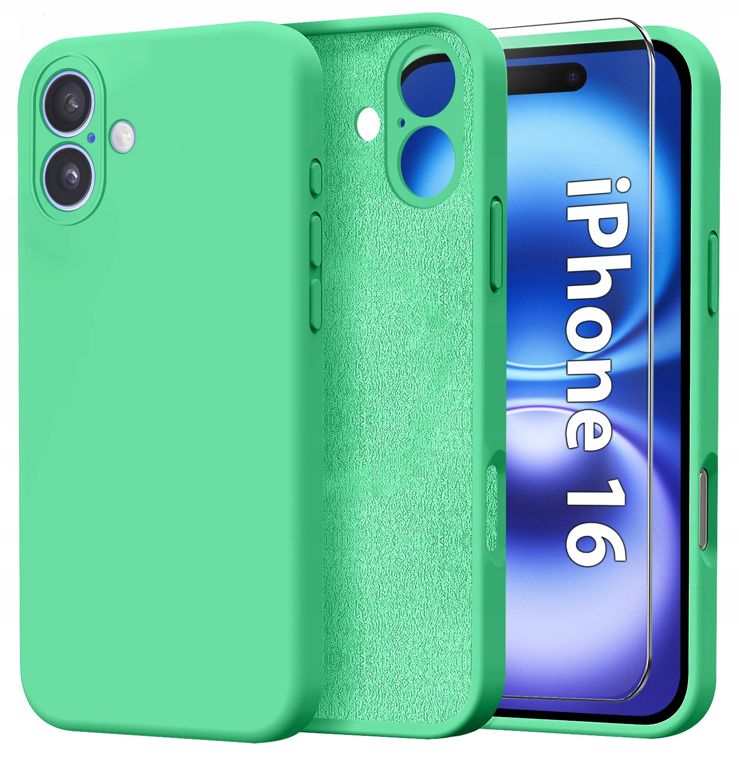 Etui do Apple iPhone 16 CASE Silicone ELASTYCZNE + Szkło OCHRONNE 9H