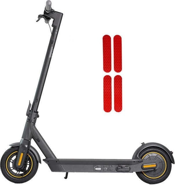 Hulajnoga elektryczna INOPARTS Naklejki odblaskowe Zaślepki do Ninebot Max G30 / Motus Scooty 10 - Czerwony