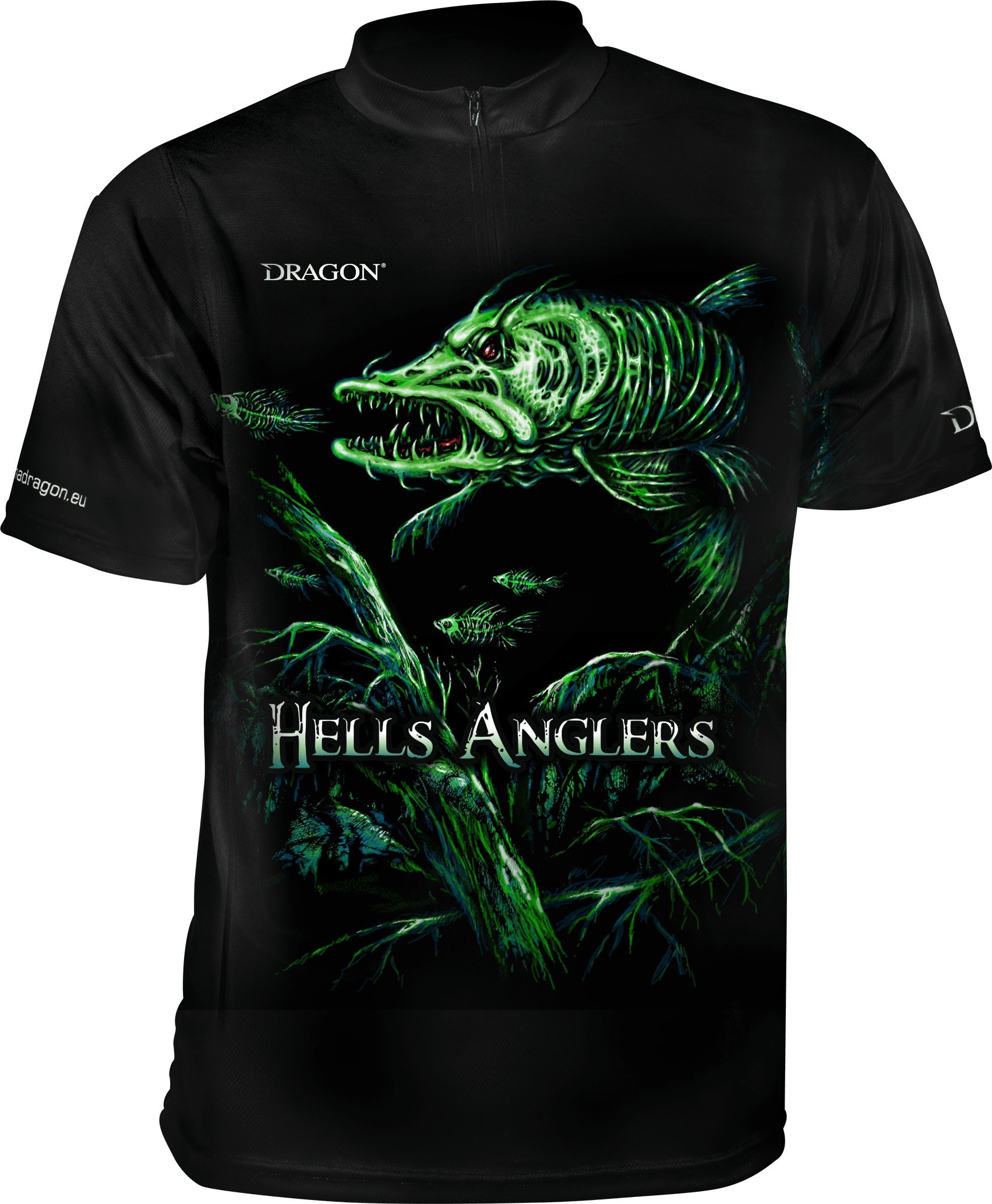 Dragon T-Shirt Dragon Hells Anglers (Z Zamkiem) SZCZUPAK XS czarno-zielony