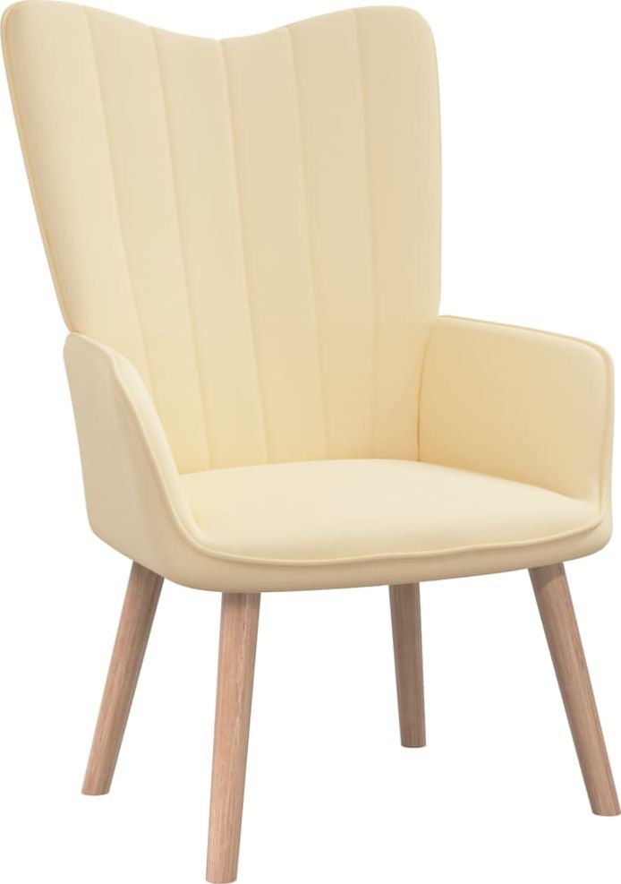 vidaXL Fotel, kremowy, tapicerowany aksamitem