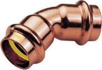 Conex Łuk dwukielichowy 45 stopni 22mm B Press Gas