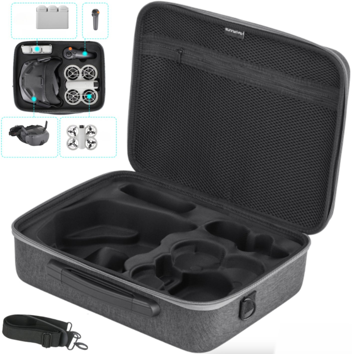 ETUI HARD CASE POJEMNA TORBA OSŁONA TRANSPORTOWA NA DJI NEO MOTION FLY MORE COMBO I AKCESORIA GOGGLES N3 RC MOTION 3 - WERSJA COMBO