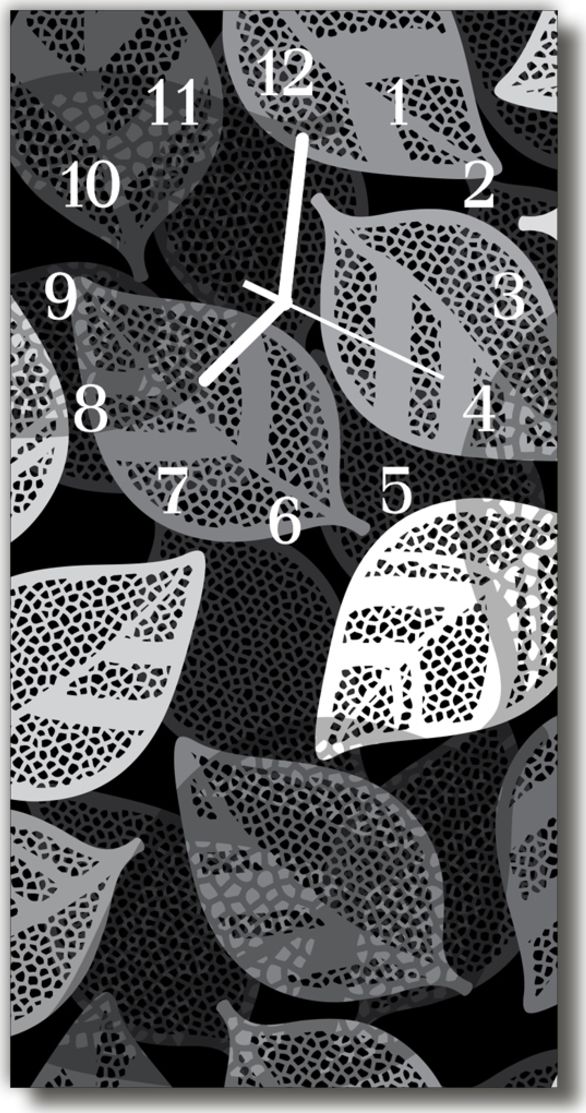 Tulup Zegar Szklany Pionowy Natura Liście rośliny srebrny