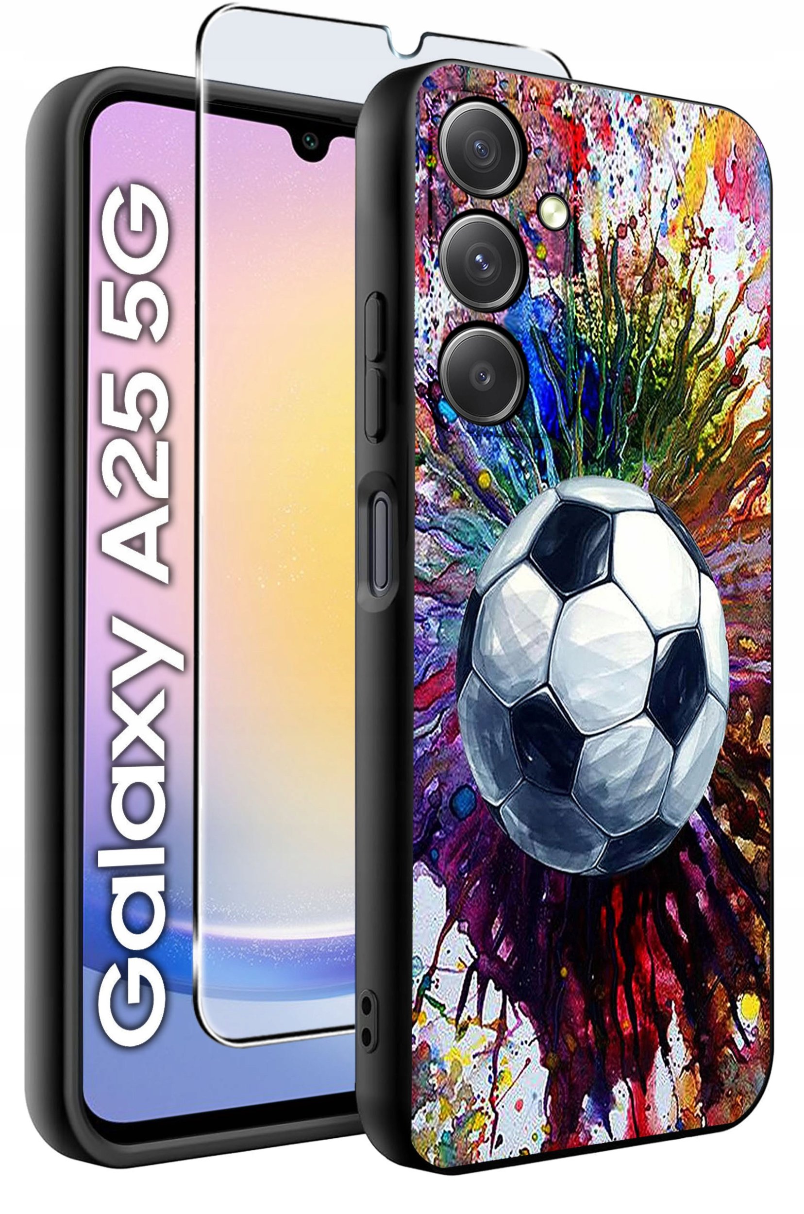 ETUI do Samsung A25 5G WZORY | SILIKONOWE MATT CASE + SZKŁO HARTOWANE 9H