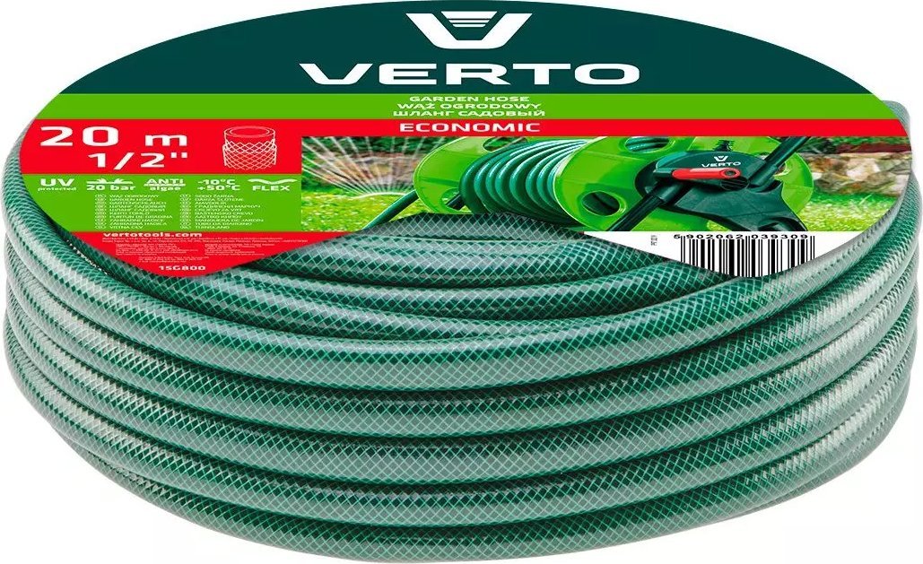 Verto Wąż ogrodowy 20m 1/2" ECONOMIC (15G800)