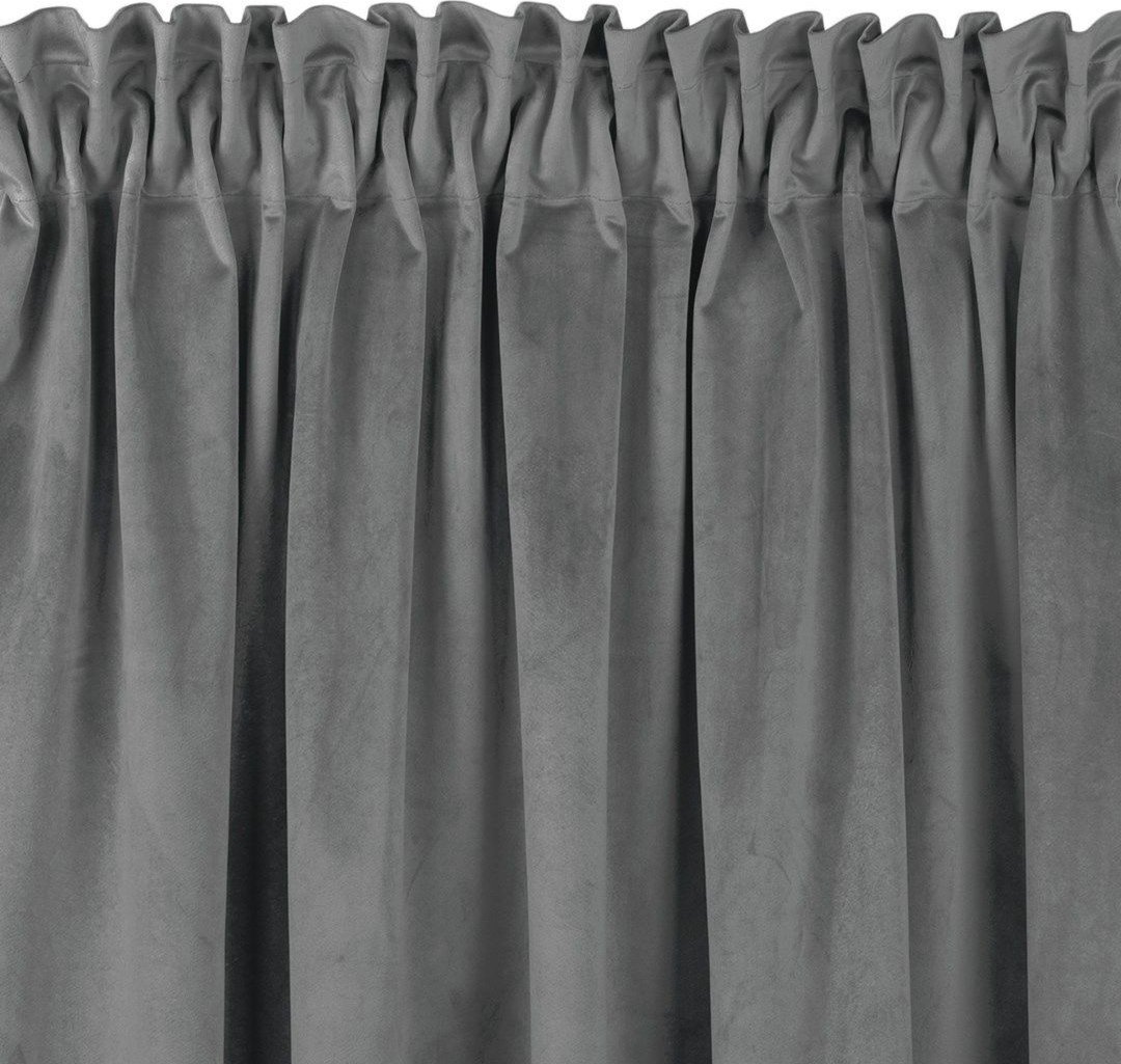 Homede Homede Zasłona VILA velvetowa na taśmie smok 200x225 grafitowa wzór 3