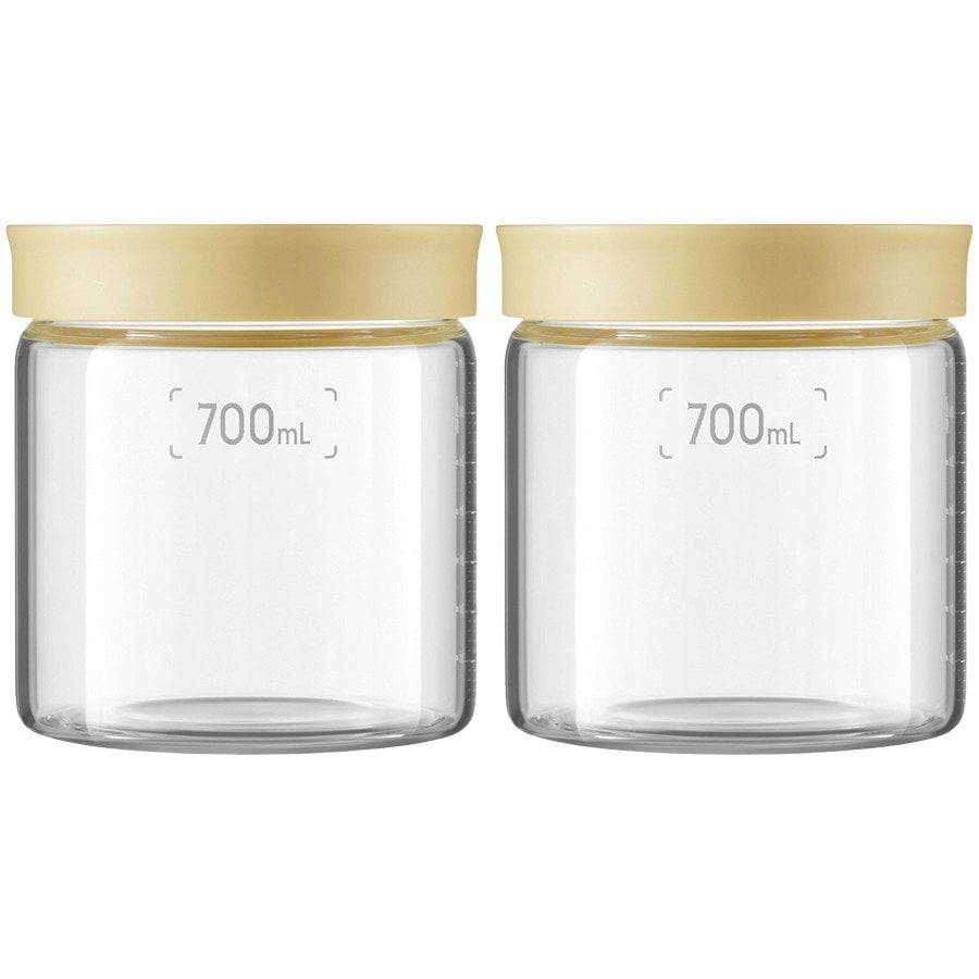 BUYDEEM Szklane słoiki 700ml z nakrętką w kolorze Mellow Yellow, model CS1014