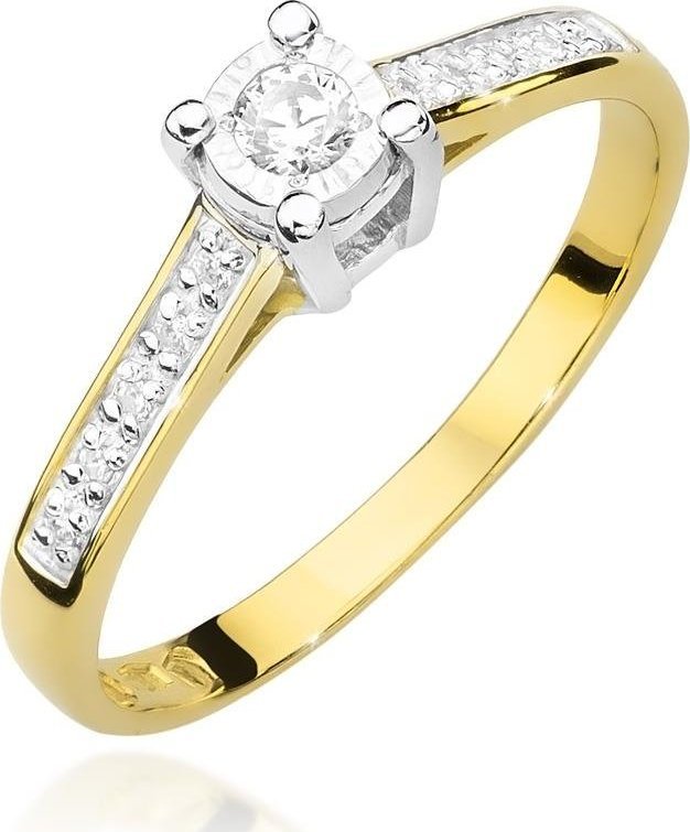 Best Diamonds złoty pierścionek z brylantem 0.13ct 23