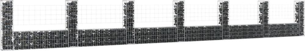 vidaXL Ogrodzenie gabionowe z 7 słupkami, żelazo, 740x20x100 cm!