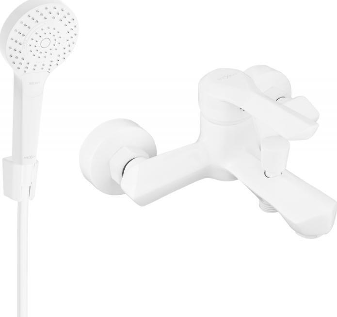 Bateria prysznicowa Mexen Mexen Sabre R05 bateria wannowa z zestawem prysznicowym, biała - 7213R05-20