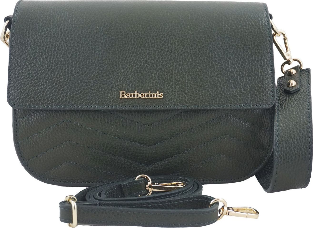 Barberinis Torebki damskie pikowane - listonoszki - Zielona ciemna