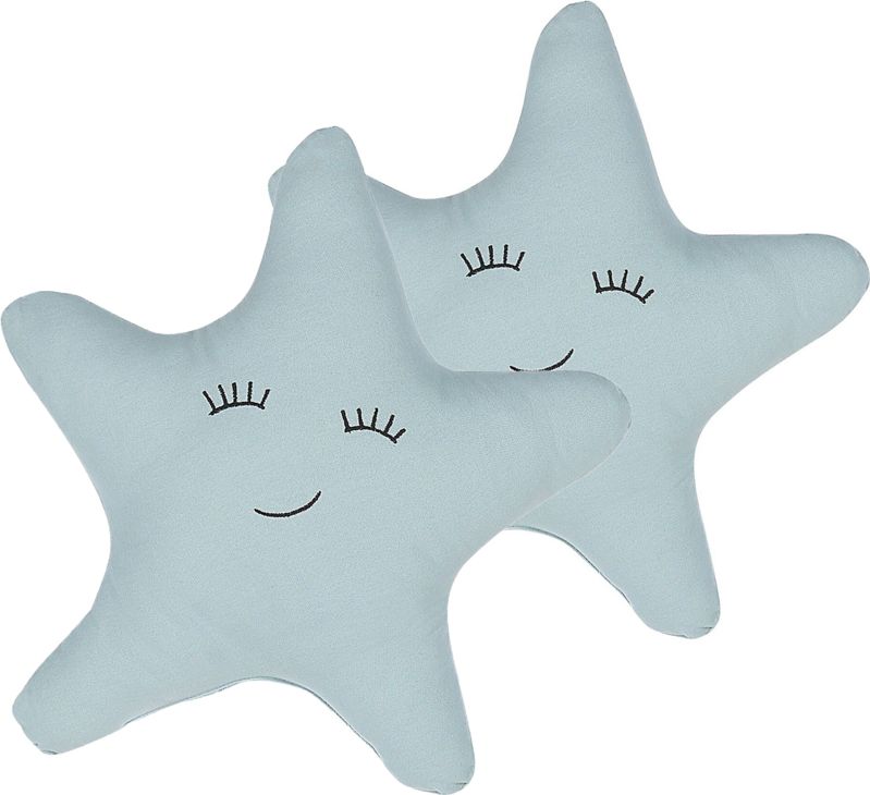 Beliani Zestaw 2 poduszek dla dzieci gwiazda 40 x 40 cm niebieski BHOPAL