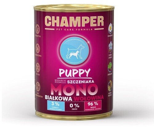 Piper CHAMPER PUPPY jednobiałkowa wołowina mokra karma dla psa 400 g