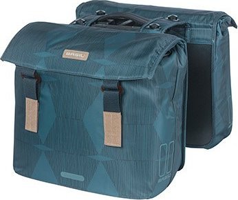 Basil Torba na bagażnik BASIL ELEGANCE DOUBLE PANNIER BAG MIK 40-49L, MIK System (ready to go) wodoodporna estate blue (NEW 2024)