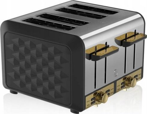 Toster Swan TOSTER GATSBY CZARNY 4 KROMKI ST14084BLKN