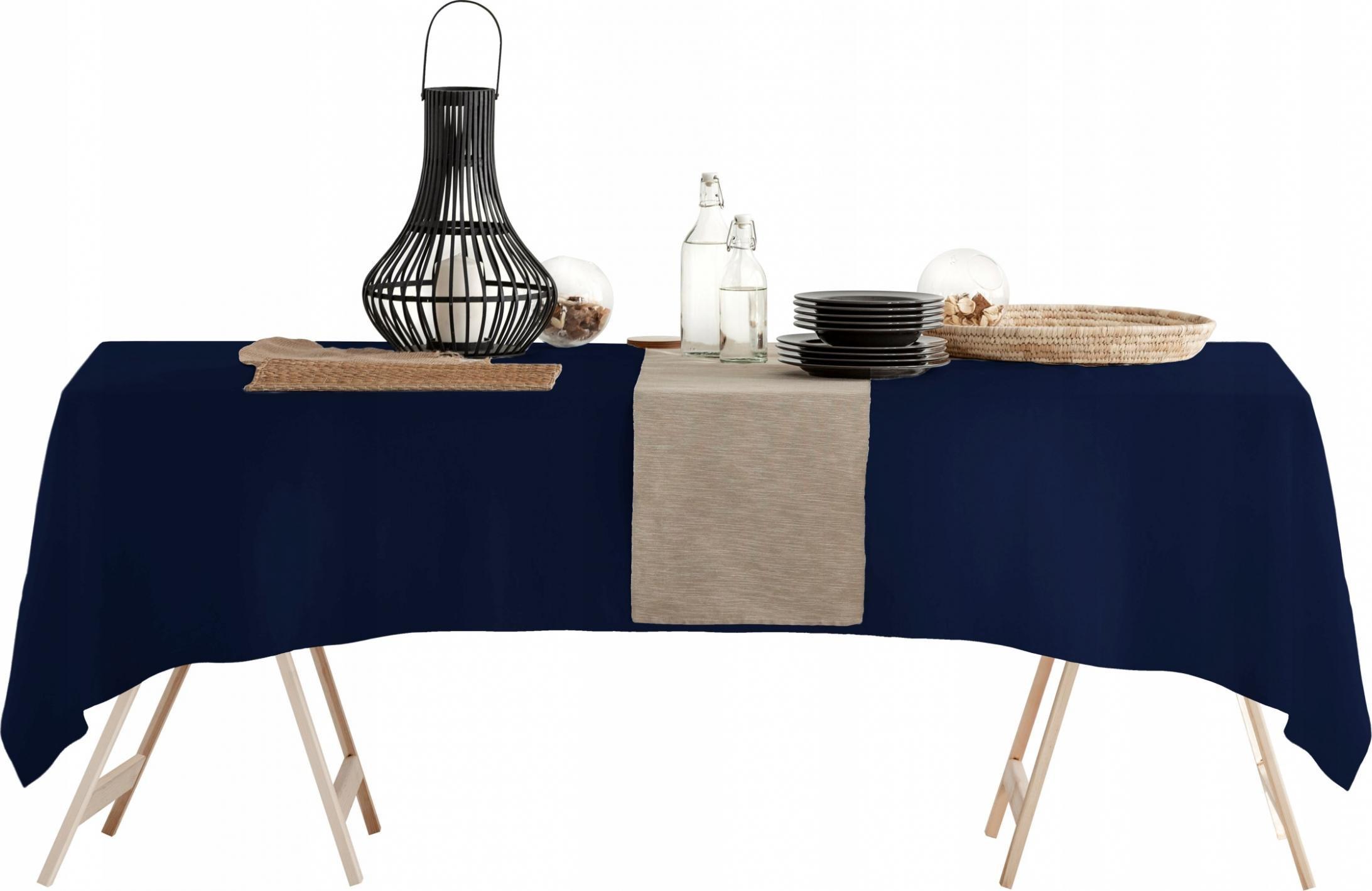 Spod Igły i Nitki GRANATOWY NOWOCZESNY OBRUS PLAMOODPORNY 60x120