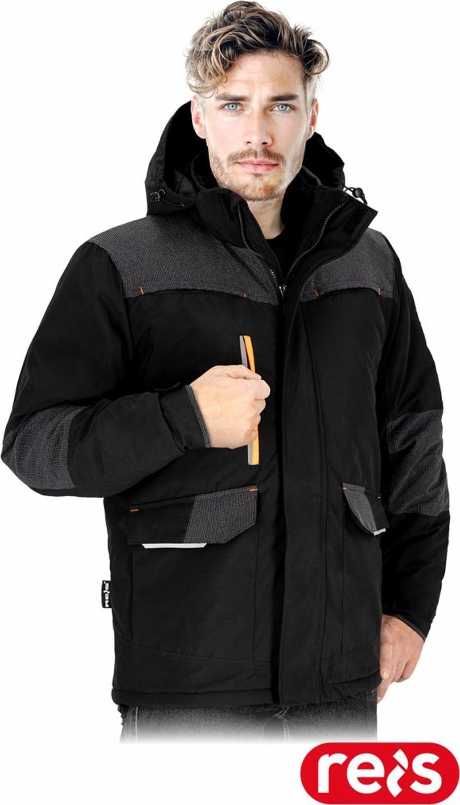 Kurtka męska Reis HOWALD - Męska kurtka ochronna ocieplana tkanina 100% poliester powlekany membraną TPU 142 g/m2 7 kieszeni pikowana podszewka zapina