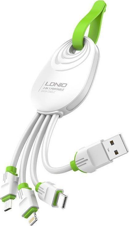 Kabel USB LDNIO Kabel LDNIO LC95 3 w 1, 15cm