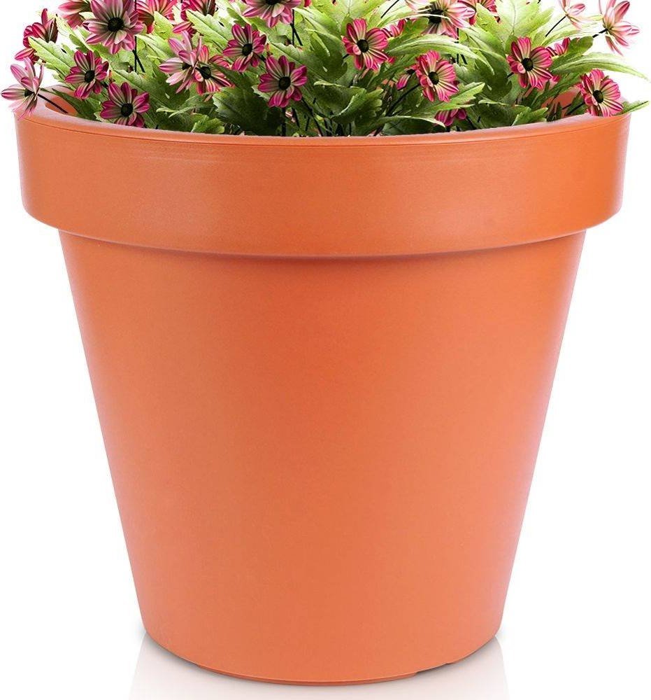 Vilde Doniczka ogrodowa plastikowa brązowa okrągła 48x43 cm