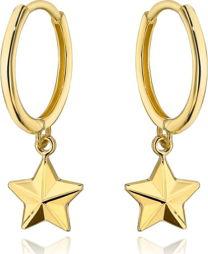 Gese Kolczyki złote kółeczka z gwiazdką