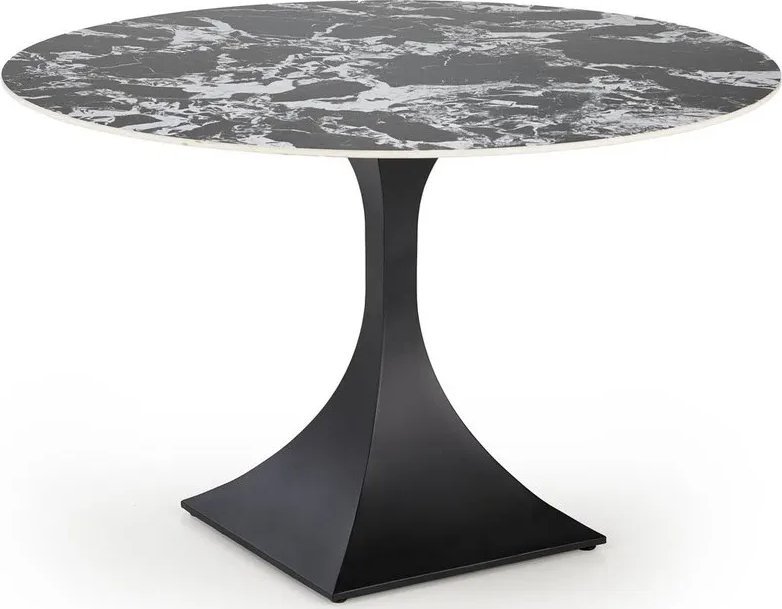 Halmar Stół okrągły MANUEL 120x120 czarny marmur/czarny HALMAR
