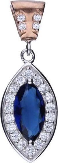 Lovrin Srebrna złocona zawieszka 925 MIGDAŁ Z CYRKONIAMI 2,12g