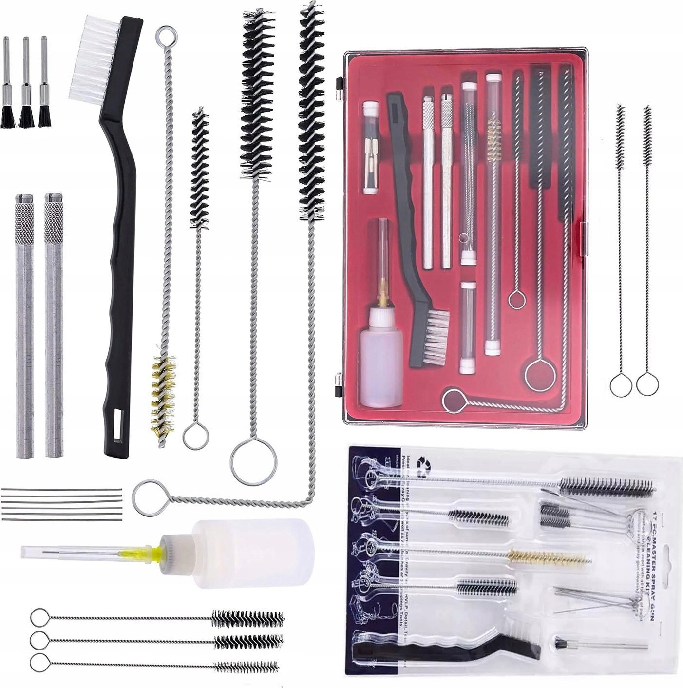 Rosfix ZESTAW CZYSZCZĄCY DO PISTOLETU MALARSKIEGO AGREGATU WYCIORY 41W1 PRZEBIJAKI