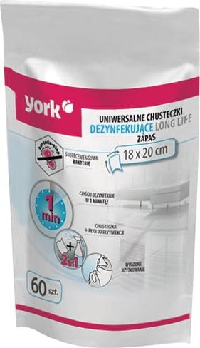 York Uniwersalne ściereczki do dezynfekcji 60 szt. YORK
