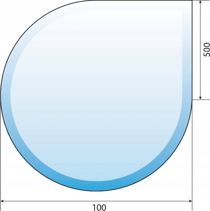 TopStoc Szyba podstawa hartowana pod kominek 100 x 100 łza