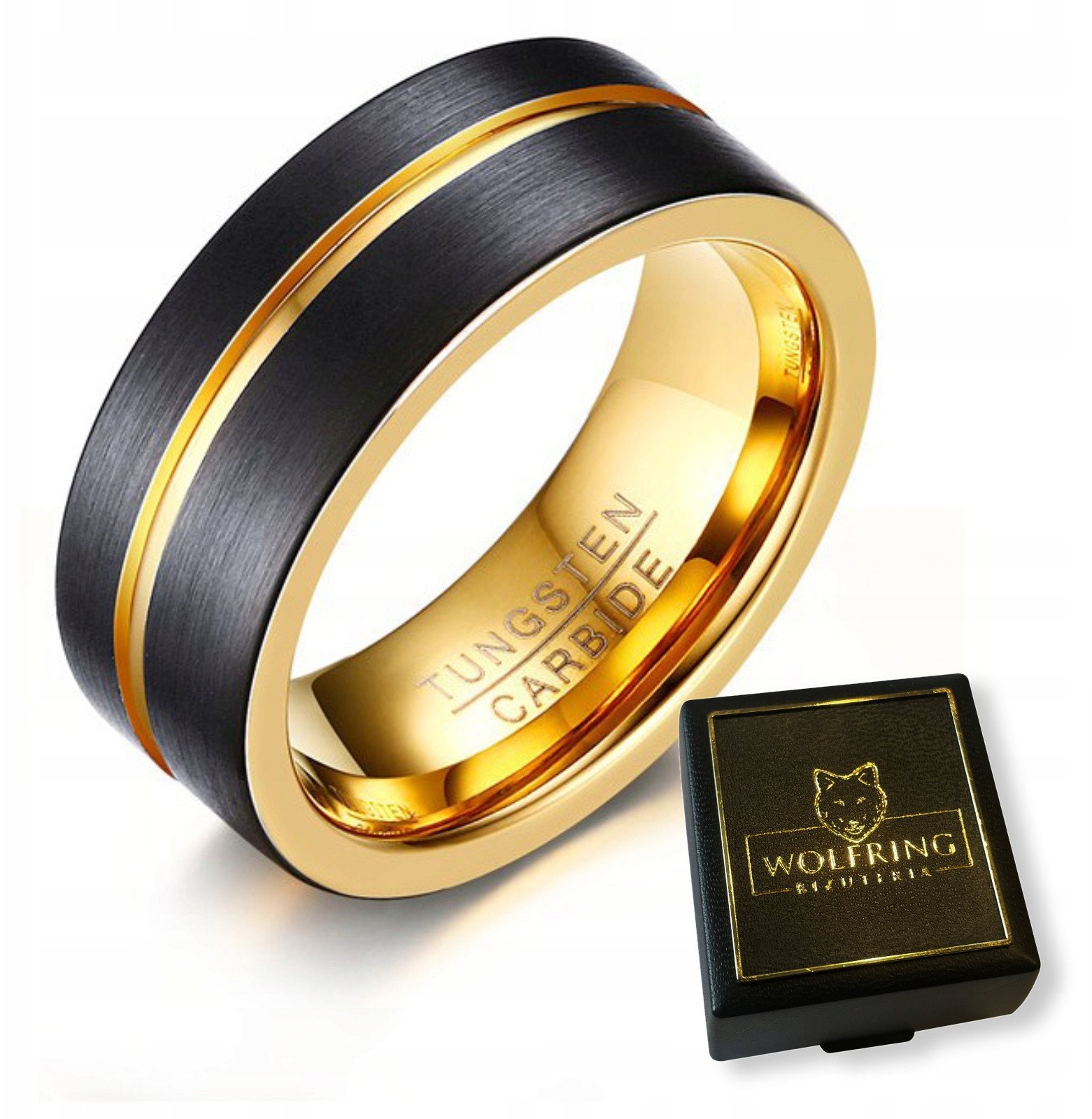 OBRĄCZKA PIERŚCIEŃ z Wolframu WOLFRING EU22 US10