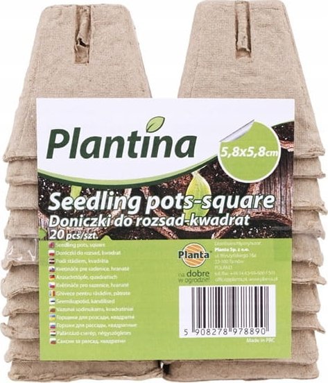 Zestaw 20 kwadratowych doniczek do rozsad 5,8x5,8cm