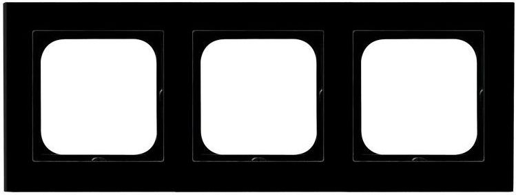 Ospel Ramka potrójna Sonata szkło czarny (R-3RG/32)