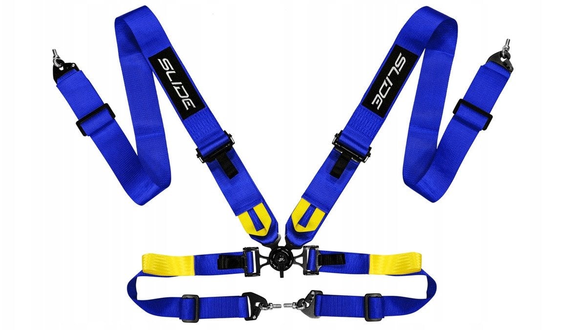 Pasy sportowe Slide V2 Quick Ciemno Niebieskie 4P 3"