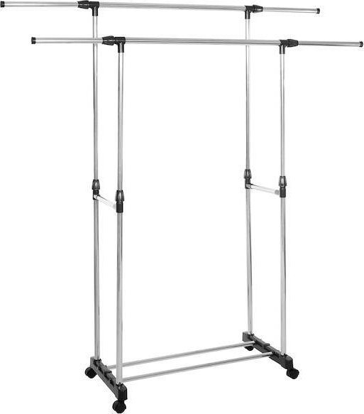 Springos Wieszak na ubrania 85-150 cm na kółkach, mobilny stojak teleskopowy aluminiowy UNIWERSALNY