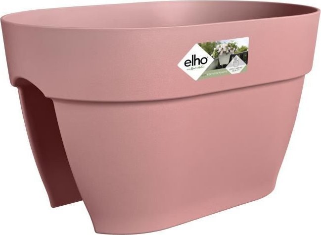 Elho ELHO - Doniczka - Vibia Campana Flower Bridge 40 - Dusty Pink - Balkon zewnetrzny - L 26 x W 39 x H 22 cm