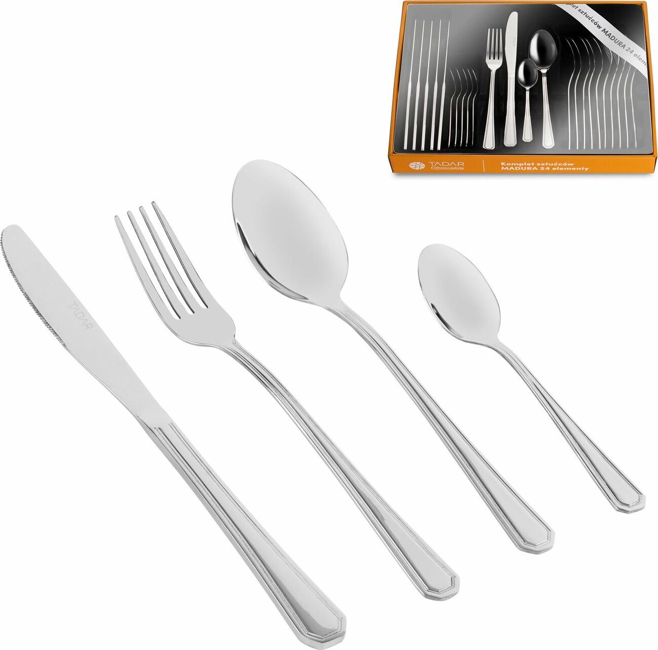Tadar Zestaw sztućców komplet 6 osób Tadar Madura połysk