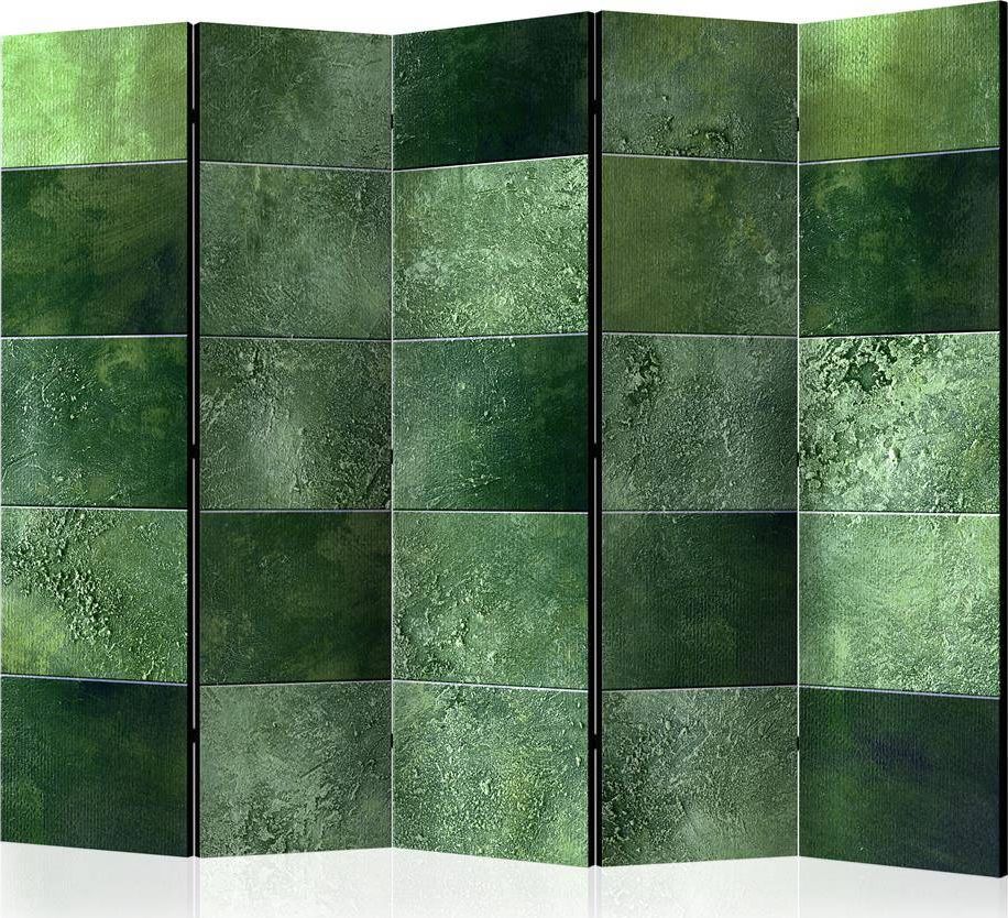 Artgeist Parawan 5-częściowy - Zielona układanka II [Room Dividers] uniwersalny