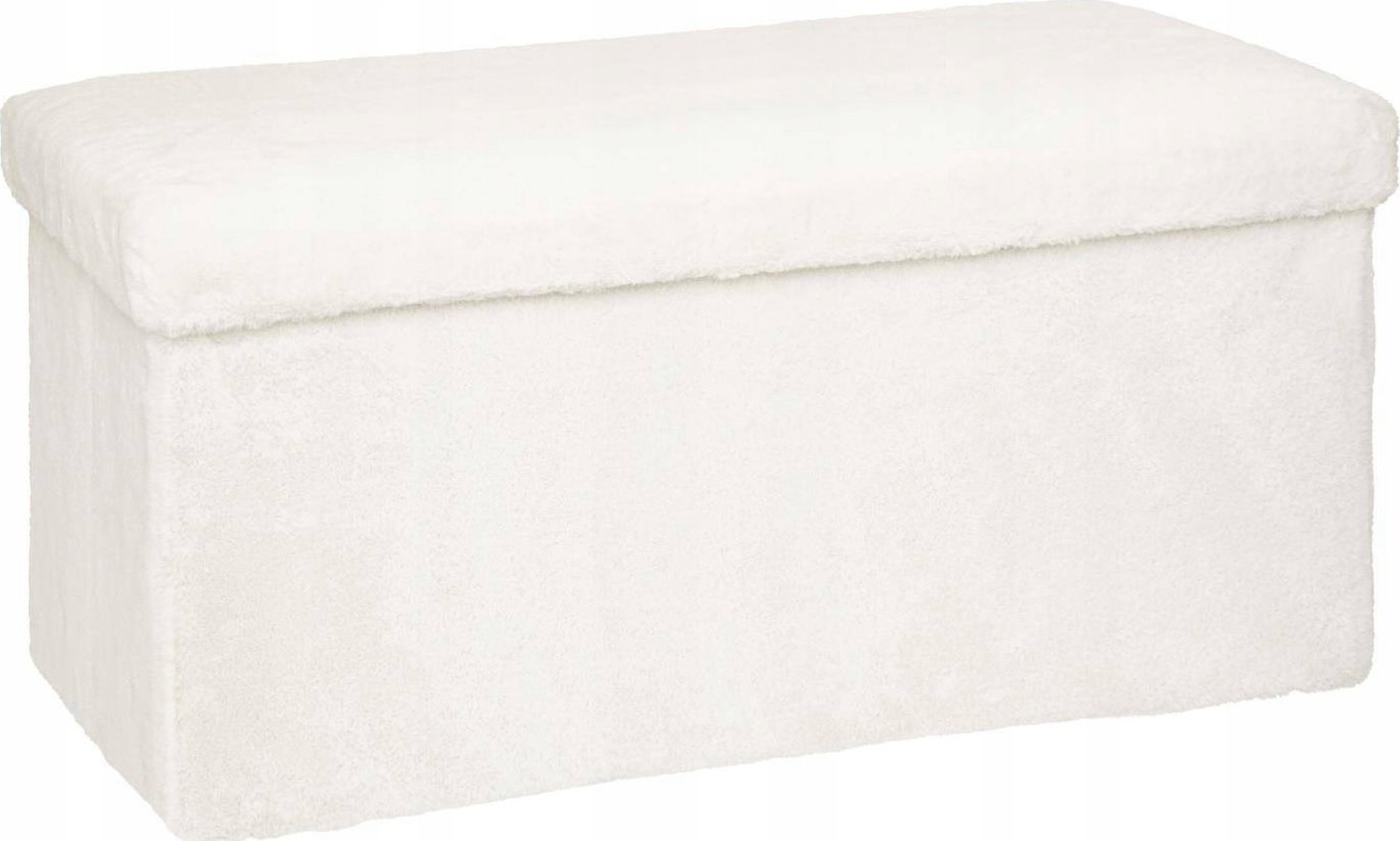 Atmosphera Pufa ze schowkiem Ezzio, materiał z efektem boucle, 78 x 38 x 38 cm