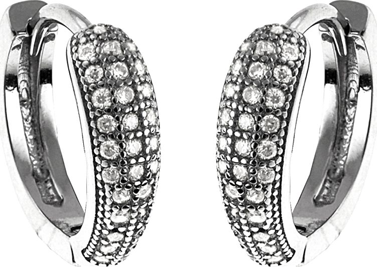 Lovrin SREBRNE KOLCZYKI 925 KOLUSZKA CYRKONIE KÓŁECZKA PREZENT