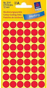 Avery Zweckform ETYK.ZF 3141 12 MM KÓŁKA CZERWONA ETYKIETA - 3141