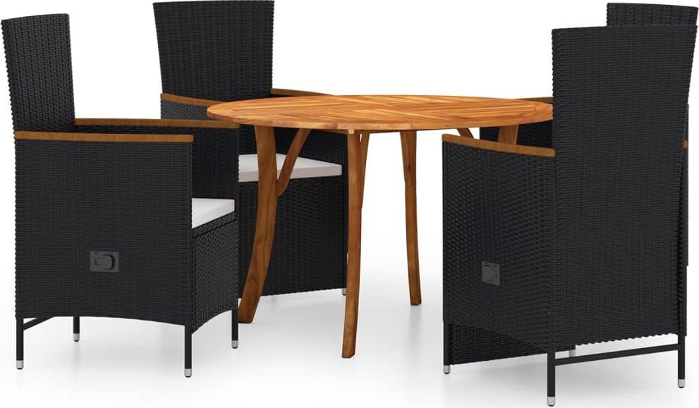 vidaXL 5-częściowy zestaw mebli ogrodowych, czarny